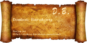 Dombos Barakony névjegykártya